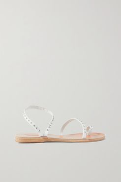Apli Eleftheria Swarovski Crystal-embellished Leather Sandals - White