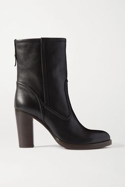 Emma Leather Ankle Boots - Black