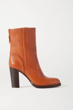 Emma Leather Ankle Boots - Tan