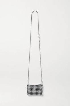 Wangloc Nano Crystal-embellished Leather Shoulder Bag - Black