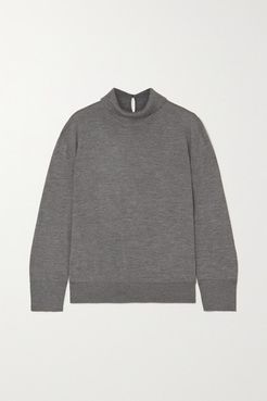 Lupetto Mélange Cashmere And Silk-blend Turtleneck Sweater - Gray