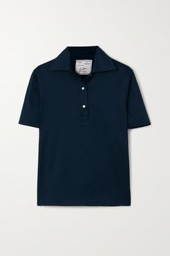 Daphne Cotton-piqué Polo Shirt - Navy
