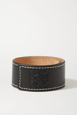 Embossed Leather Bracelet - Black