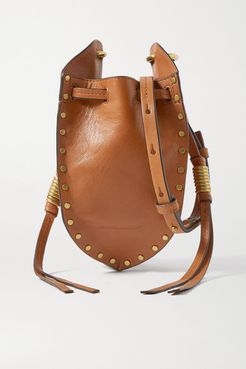 Radji Studded Leather Bucket Bag - Brown