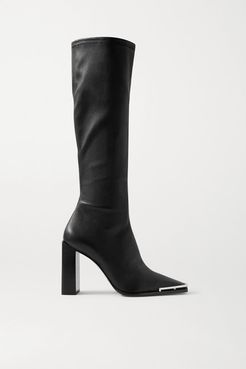 Mascha Leather Knee Boots - Black