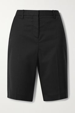Montreal Wool-blend Twill Shorts - Black