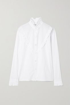 Marcela Ruffled Cotton-poplin Shirt - White