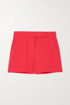 Alice Olivia - Dylan Pintucked Crepe Shorts - Red