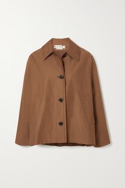 Cotton And Linen-blend Jacket - Brown