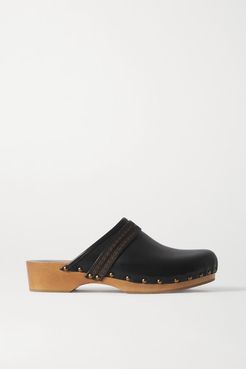 Thalie Studded Leather Clogs - Black