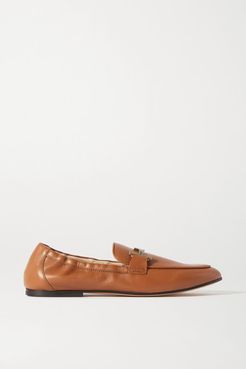 Doppia Embellished Leather Loafers - Tan