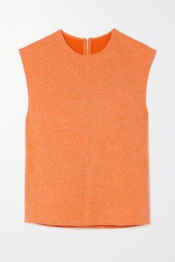 Mélange Ribbed-knit Tank - Orange
