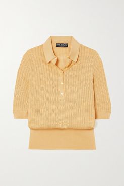 Crocheted Silk Top - Yellow