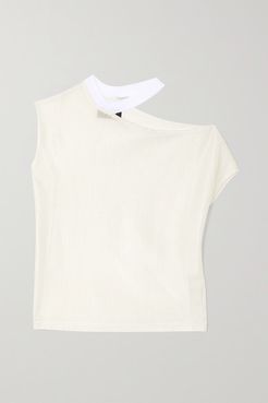 Axel Cutout Ribbed-knit Top - White