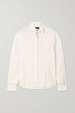 Brady Pinstriped Twill Shirt - White