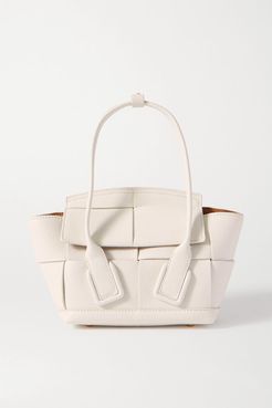 Arco Mini Intrecciato Textured-leather Tote - White