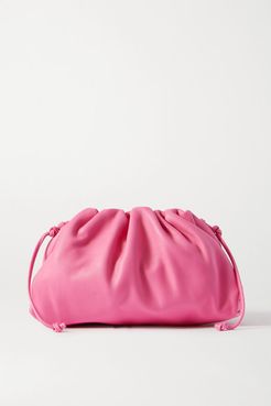 The Pouch Small Gathered Leather Clutch - Pink