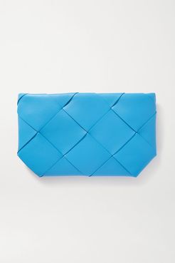 Intrecciato Leather Pouch - Blue