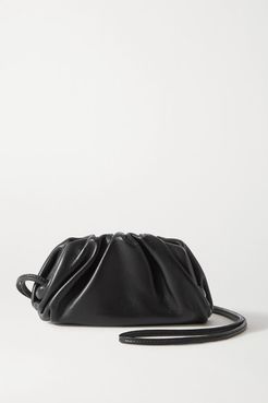 The Pouch Mini Gathered Leather Clutch - Black