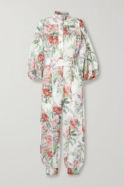Bellitude Floral-print Linen Jumpsuit - Ivory