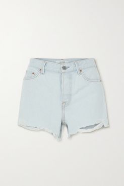 Helena Distressed Denim Shorts - Light denim