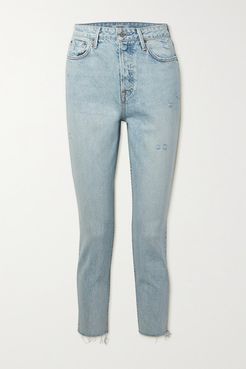 Karolina Frayed High-rise Skinny Jeans - Light denim