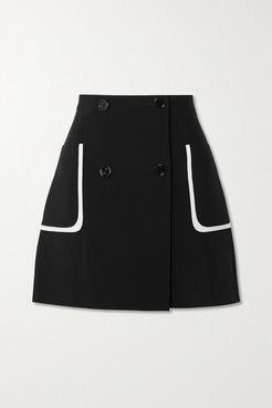 Crepe Mini Skirt - Navy