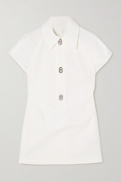 Cutout Cotton-poplin Top - White