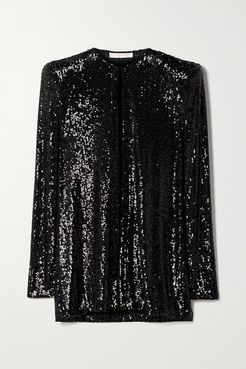 Sequined Knitted Jacket - Black
