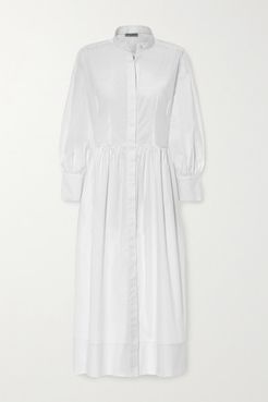 Peppa Cotton-poplin Midi Shirt Dress - White