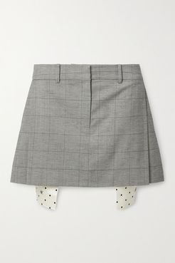 Checked Wool-blend Mini Skirt - Black