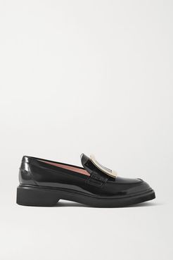 Viv Ranger Embellished Patent-leather Loafers - Black