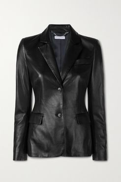 Egan Leather Blazer - Black
