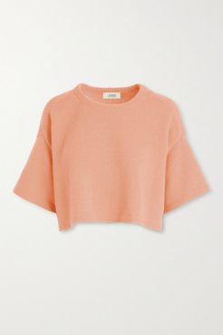 Cropped Cashmere Sweater - Peach