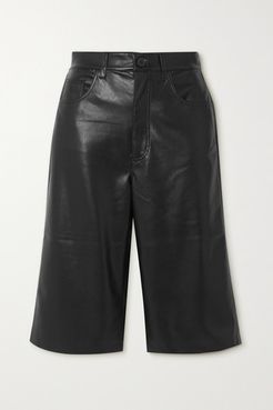 Nampeyo Vegan Leather Shorts - Black