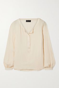 Kelly Silk-georgette Blouse - Cream