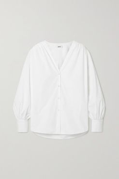 Oversized Cotton-blend Poplin Shirt - Off-white