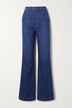 High-rise Wide-leg Jeans - Indigo