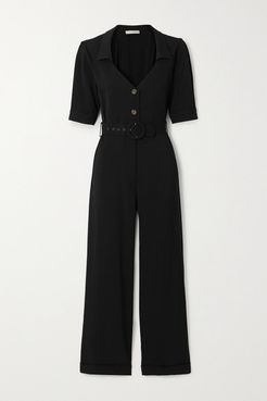 Gillian Belted Cady Jumpsuit - Black