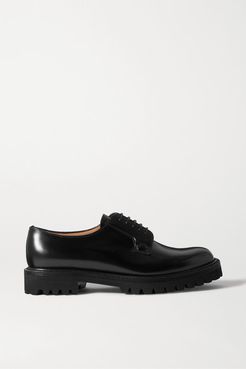 Shannon Glossed-leather Brogues - Black