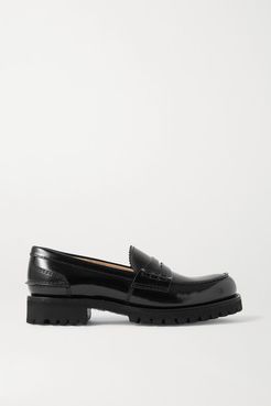 Cameron Glossed-leather Loafers - Black