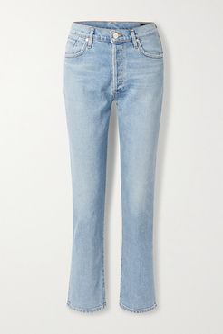 The Benefit High-rise Straight-leg Jeans - Light denim