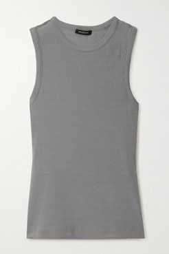 Nineties Ribbed Stretch-jersey Tank - Silver