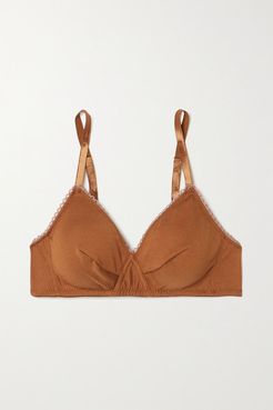 Net Sustain Antonia Organic Cotton-jersey Soft-cup Bra - Brown