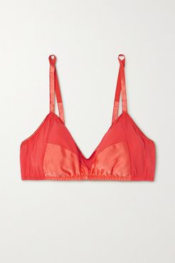 Net Sustain Yanelis Cotton And Stretch-silk Triangle Bra - Orange