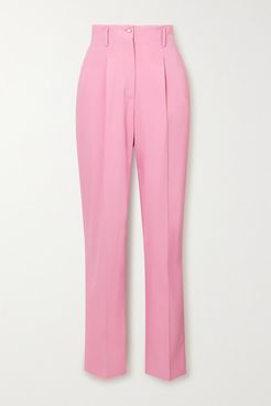 Marlene Pleated Twill Tapered Pants - Pink
