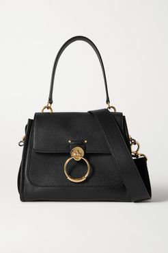 Tess Day Small Smooth And Textured-leather Shoulder Bag - Black