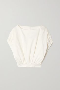 Cropped Organic Cotton-twill Top - White