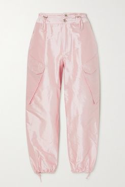 Silk-satin Cargo Pants - Pink