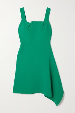 Caracalla Asymmetric Draped Crepe Mini Dress - Green